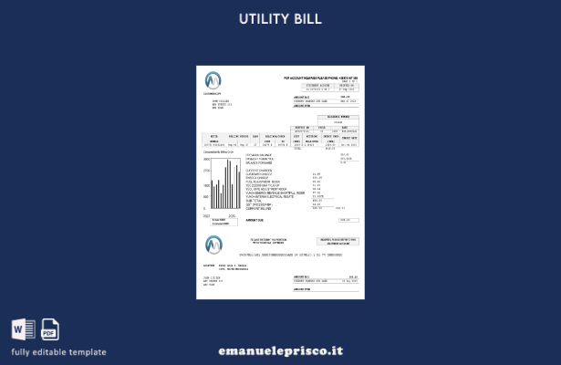 modello di bolletta delle utenze Macedonia MGI Energetika stile verificato